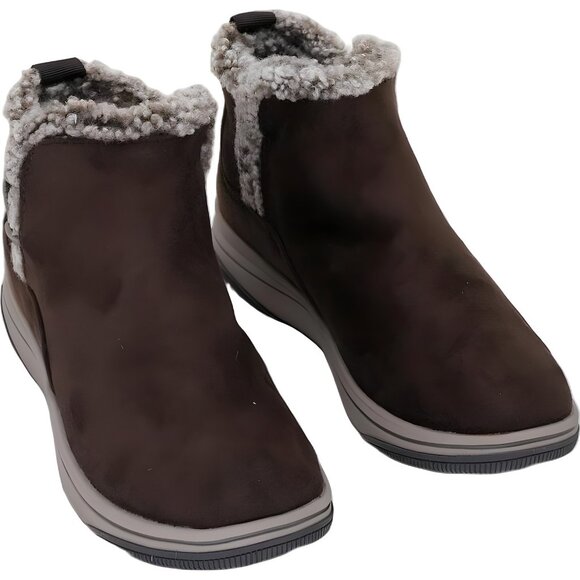 Clarks Breeze Fur Cozy Winter Booties Dark Brown Women's US 6M - Picture 1 of 6